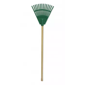 HORTUS piccolo rastrello a mano con manico verde 20 cm 14 denti