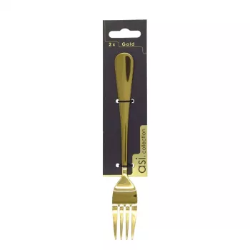 ASI Collection Forchettine da dessert oro, acciaio inossidabile, 20 cm, 2 pz.