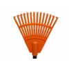 HORTUS Rastrello piccolo a mano con manico, arancione, testa 20 cm, 14 denti