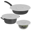 ASI COLLECTION Set coperchi in silicone con 3 Ø20/26/30cm grigio