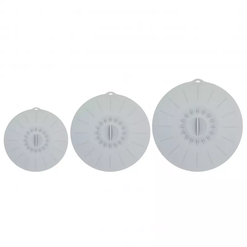 ASI COLLECTION Set coperchi in silicone con 3 Ø20/26/30cm grigio