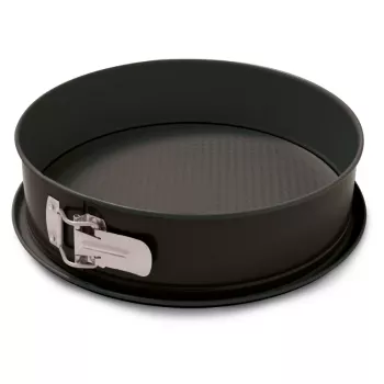 NEWILL Tortiera a cerniera Ø26x7,6cm nera rivestimento antiaderente acciaio al carbonio