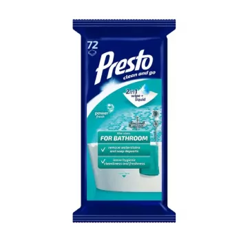 PRESTO Salviette umidificate per il bagno 72 pz. | Salviette detergenti antibatteriche