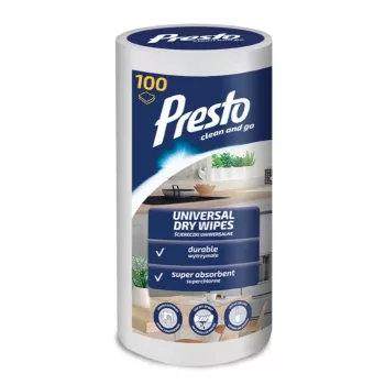 PRESTO Salviette umidificate universali in rotolo, 100 pz