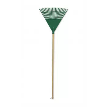 HORTUS Rastrello per foglie con manico verde 45 cm (20 denti)