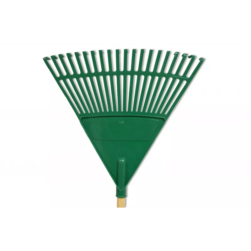HORTUS Rastrello per foglie con manico verde 45 cm (20 denti)