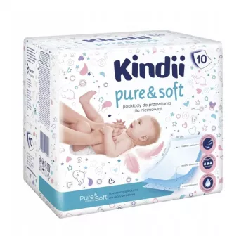 Kindii Pure & Soft Traversine per fasciatoio 60x60 cm, confezione da 10, traversine monouso impermeabili, bianche