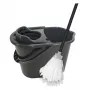 YORK set pulizia pavimenti 10L con pressa a leva e mop piatto in microfibra, grigio/rosso