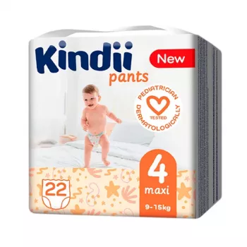 Kindii Maxi taglia 4 pannolini monouso (9-15 kg) 22 pezzi