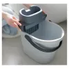 ECO EGO secchio ovale con strizzatore a pulsante piatto, 10 L, grigio/verde, polipropilene