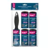 YORK Rullo antipelucchi con 4 rotoli di ricambio – set rullo antipelucchi, 5 rotoli in totale, 53 fogli per rotolo, larghezza 10 cm