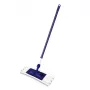 YORK Smart Flat Mop Brush 45x15 cm con manico telescopico 74-130 cm, microfibra, grigio/blu