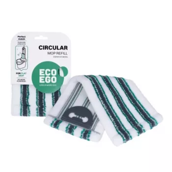 Eco Ego Panno in microfibra di ricambio per mocio rotante, 350 mm, bianco