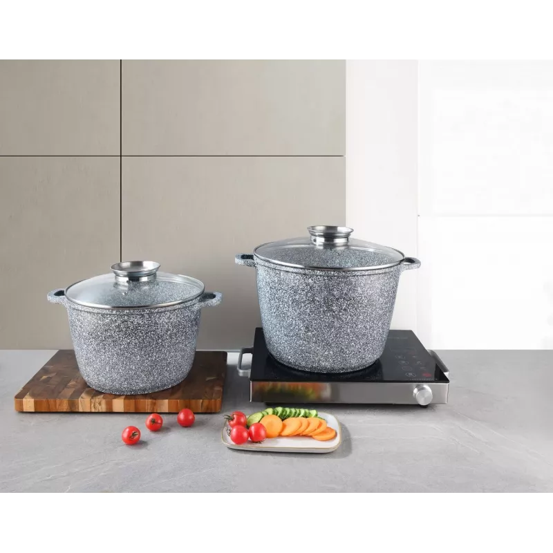 Zilner set pentole marmo 4 pezzi grigio ZL-7066