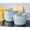 Zilner set pentole marmo 4 pezzi grigio ZL-7066