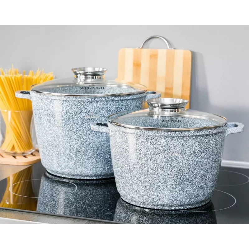 Zilner set pentole marmo 4 pezzi grigio ZL-7066