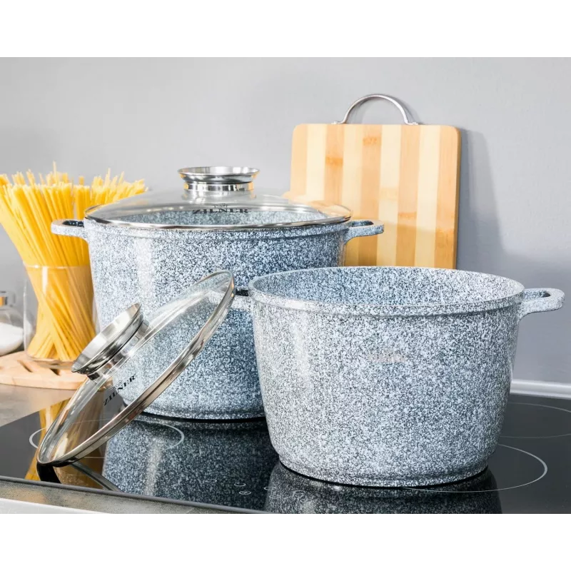 Zilner set pentole marmo 4 pezzi grigio ZL-7066