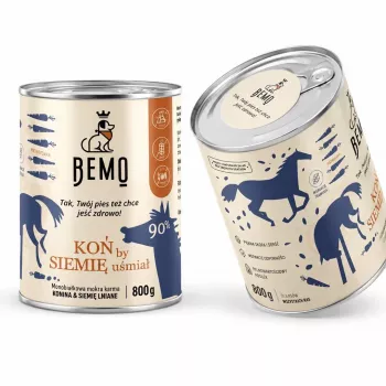 BEMO Pferd con semi di lino Mono cibo umido per cani - 800g