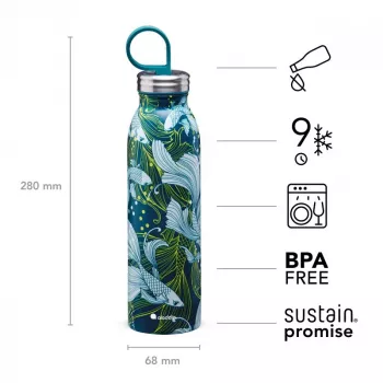 Aladdin X Naito Chilled Thermavac borraccia termica in acciaio inox 0,55L Goldfish Green