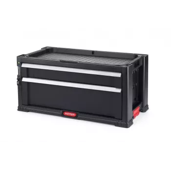 KETER DIY cassetta attrezzi con 2 cassetti, 56,2 x 28,9 x 26,2 cm, nero/rosso