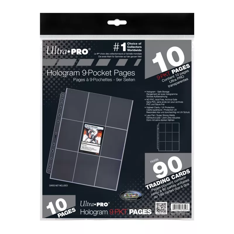 Ultra Pro 9-Pocket bustine per carte collezionabili con sigillo olografico, confezione da 10