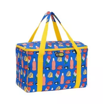 GIOSTYLE Borsa termica Evo Square Assortiti, Verde/Rosso/Blu con decorazione, 15 L