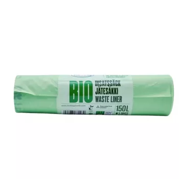 BioBag Sacchetti compostabili 125/150L, 5 per rotolo, 75x115 cm, Verde