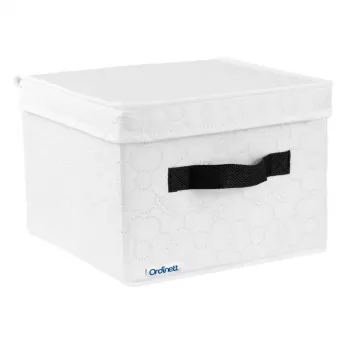 ORDINETT Scatola quadrata 25x25x19 cm bianco cotone