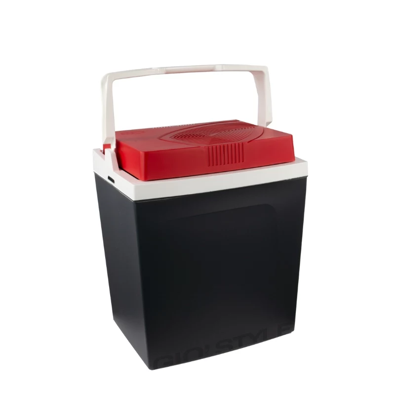 GIOSTYLE Brio 26 Frigorifero elettrico 12/230V 26L grigio scuro con accenti rosso/blu