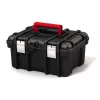 KETER DIY Valigetta portautensili 16, 41,9 x 32,7 x 20,5 cm, nero con accenti rossi, impilabile, chiusure in metallo, vassoio estraibile