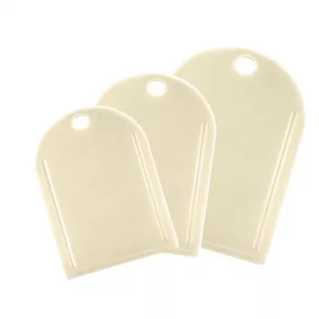 GIOSTYLE Set taglieri, 3 pezzi, polipropilene, crema, rettangolare, con scanalatura raccogli-succhi e foro per appendere