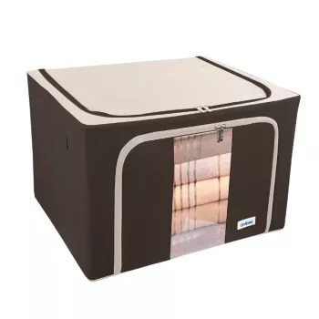 ORDINETT Scatola in tessuto L 50x40x32 cm assortite – Scatola contenitore pieghevole con coperchio e maniglie, 64 L