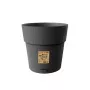 STEFANPLAST Ethica Vaso rotondo con sottovaso, 25 cm, grigio, plastica riciclata