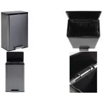 Rubbermaid Elite 45L Pattumiera a pedale in acciaio inox, rettangolare, antimpronta 2112520
