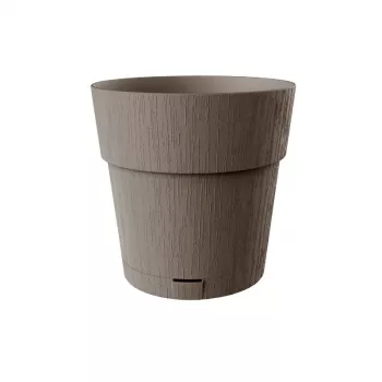 STEFANPLAST Ethica Vaso con sottovaso, 25x25 cm, marrone, 8,5 L, plastica riciclata