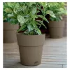 STEFANPLAST Ethica Vaso con sottovaso, 25x25 cm, marrone, 8,5 L, plastica riciclata