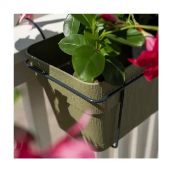 STEFANPLAST Set da balcone con sistema di irrigazione automatico e supporto in metallo 50x18x17 cm verde