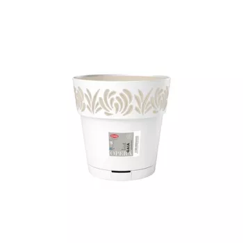 STEFANPLAST Gaia vaso da fiori con sottovaso Ø20x19cm bianco