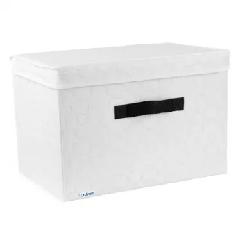 ORDINETT scatola di stoccaggio rettangolare in cotone 36x24x25 cm grigio