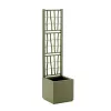 STEFANPLAST Ethica fioriera quadrata con griglia rampicante 36x36x140 cm verde