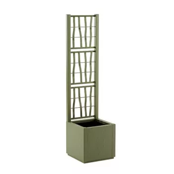 STEFANPLAST Ethica fioriera quadrata con griglia rampicante 36x36x140 cm verde