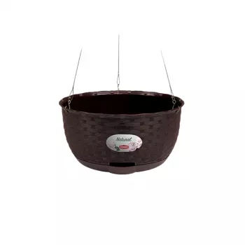 STEFANPLAST vaso da fiori sospeso Natural Ø30x14,5cm marrone scuro