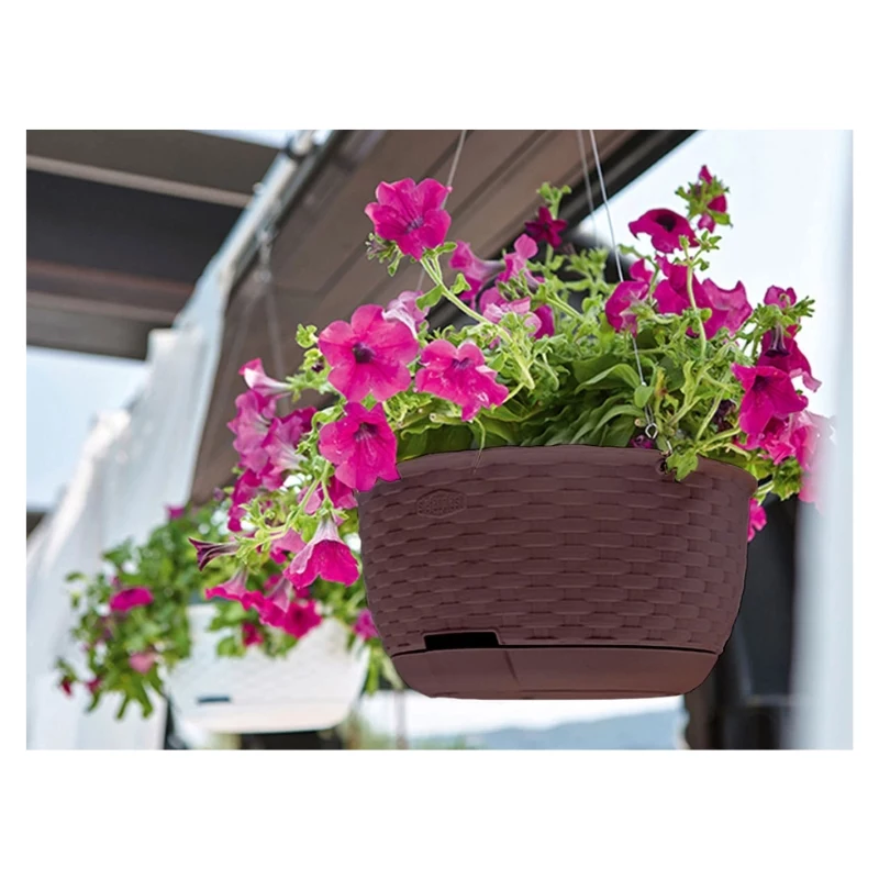 STEFANPLAST vaso da fiori sospeso Natural Ø30x14,5cm marrone scuro