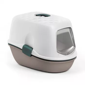 STEFANPLAST Furba Top Chic lettiera chiusa per gatti, bianco/grigio chiaro, 58,5x39,4x42,7 cm