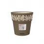 STEFANPLAST Gaia vaso da fiori rotondo con sottovaso, marrone, Ø25 x 25 cm