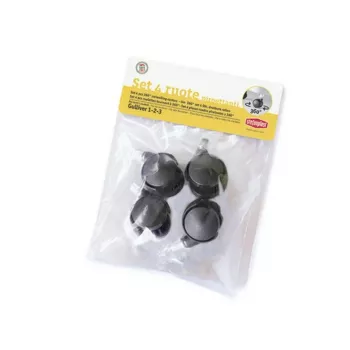STEFANPLAST set di 4 ruote piroettanti per trasportini per animali Gulliver 1/2/3 - nero