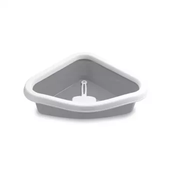 STEFANPLAST Sprint lettiera angolare per gatti 56x40x14 cm bianco/grigio