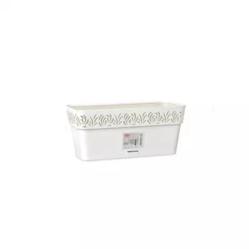 STEFANPLAST fioriera con sottovaso Gaia 30x13x12 cm bianco