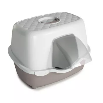 STEFANPLAST lettiera per gatti Tres Chic Outdoor 56x54,5x39cm bianco/grigio chiaro