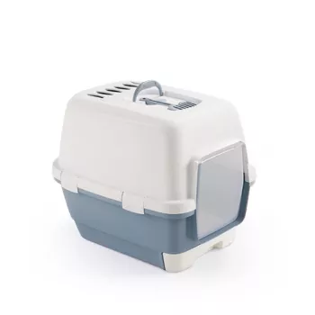STEFANPLAST lettiera per gatti chiusa Cathy Clever & Smart 58x45x48cm bianco/blu